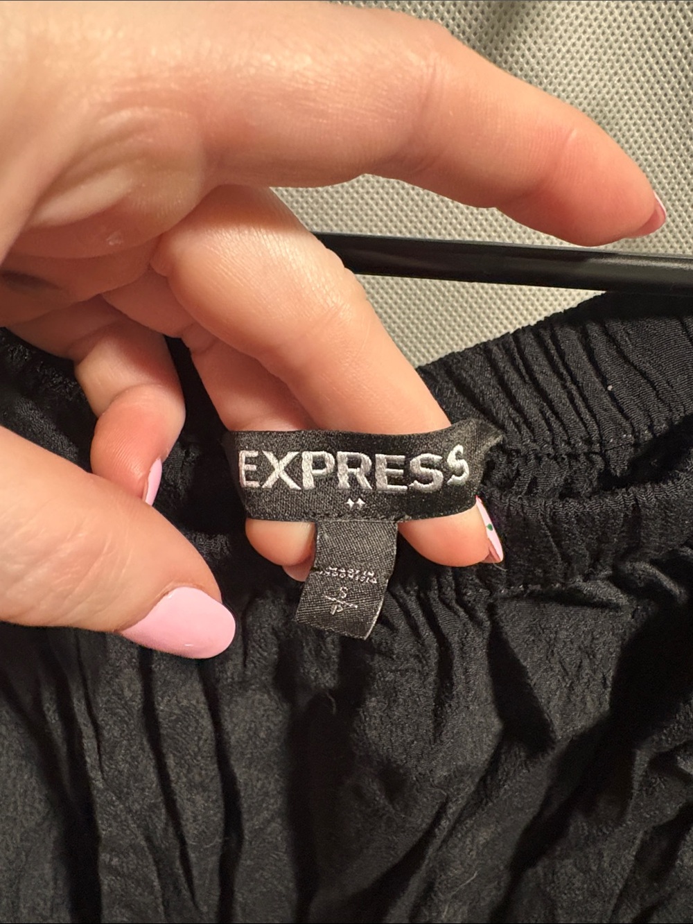 Express Black Off the Shoulder Romper - Picture 2 of 3